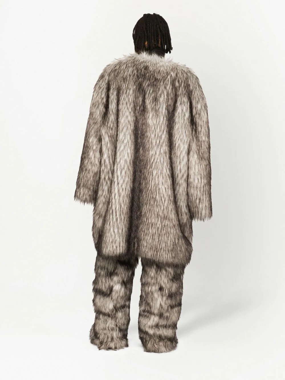 oversized faux-fur coat - 4