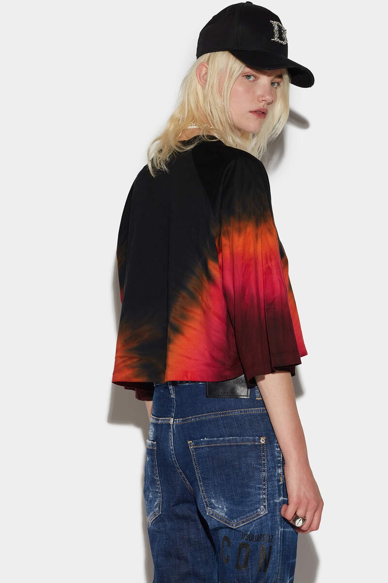 D2 FLAME CROP BOXY T-SHIRT - 2