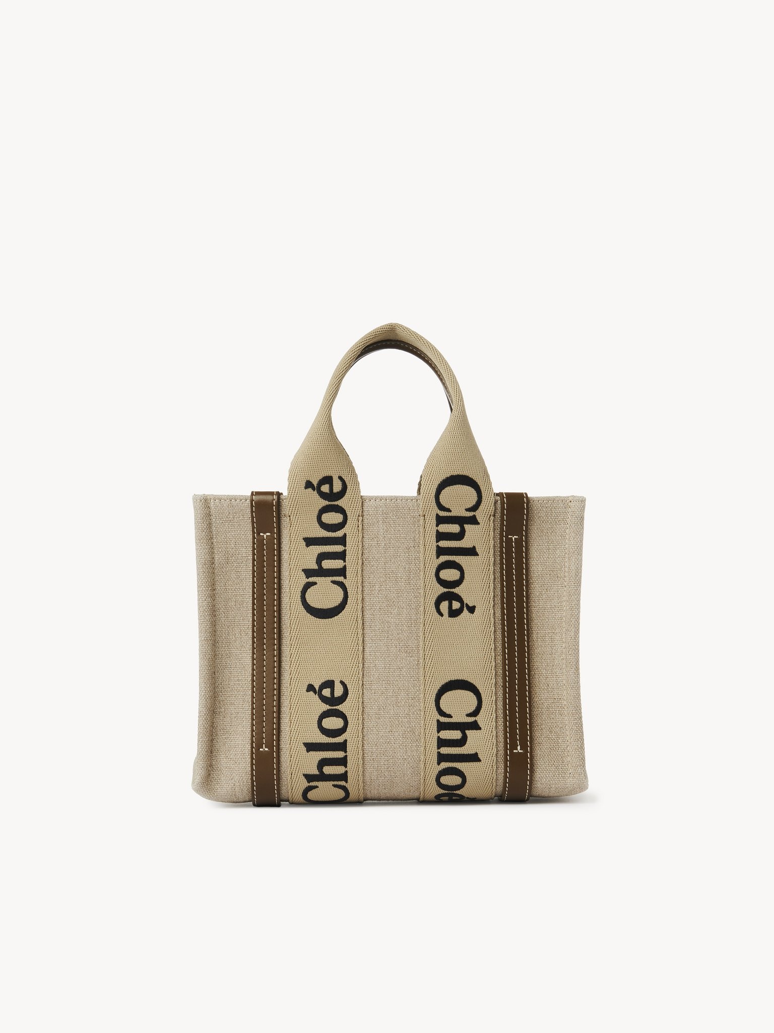 SMALL WOODY TOTE BAG IN LINEN - 5