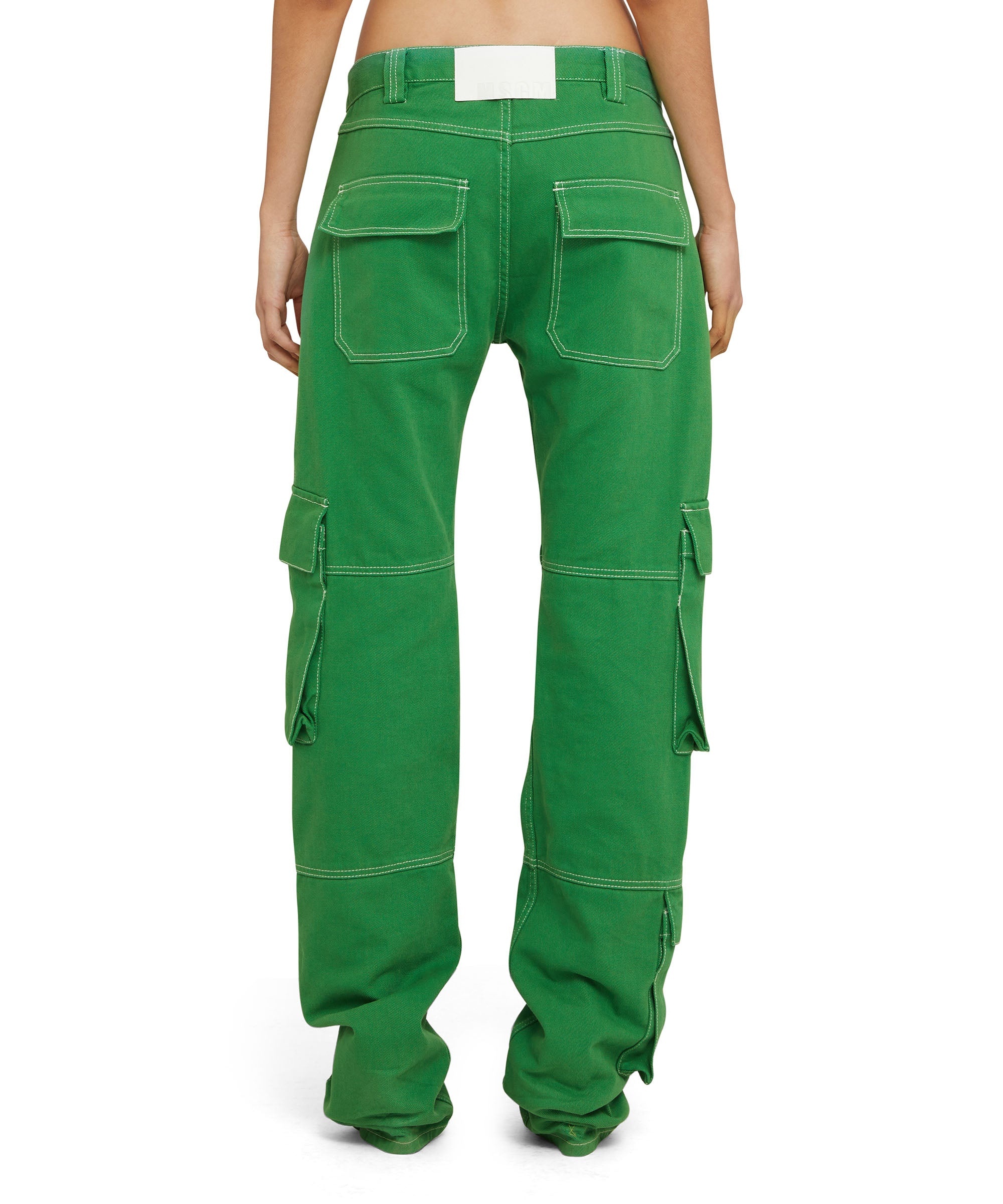 Solid color bull cargo pants - 2