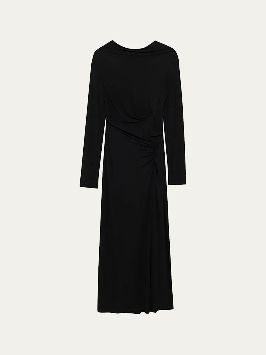Ferrera Ruched Long-Sleeve Midi Dress - 1