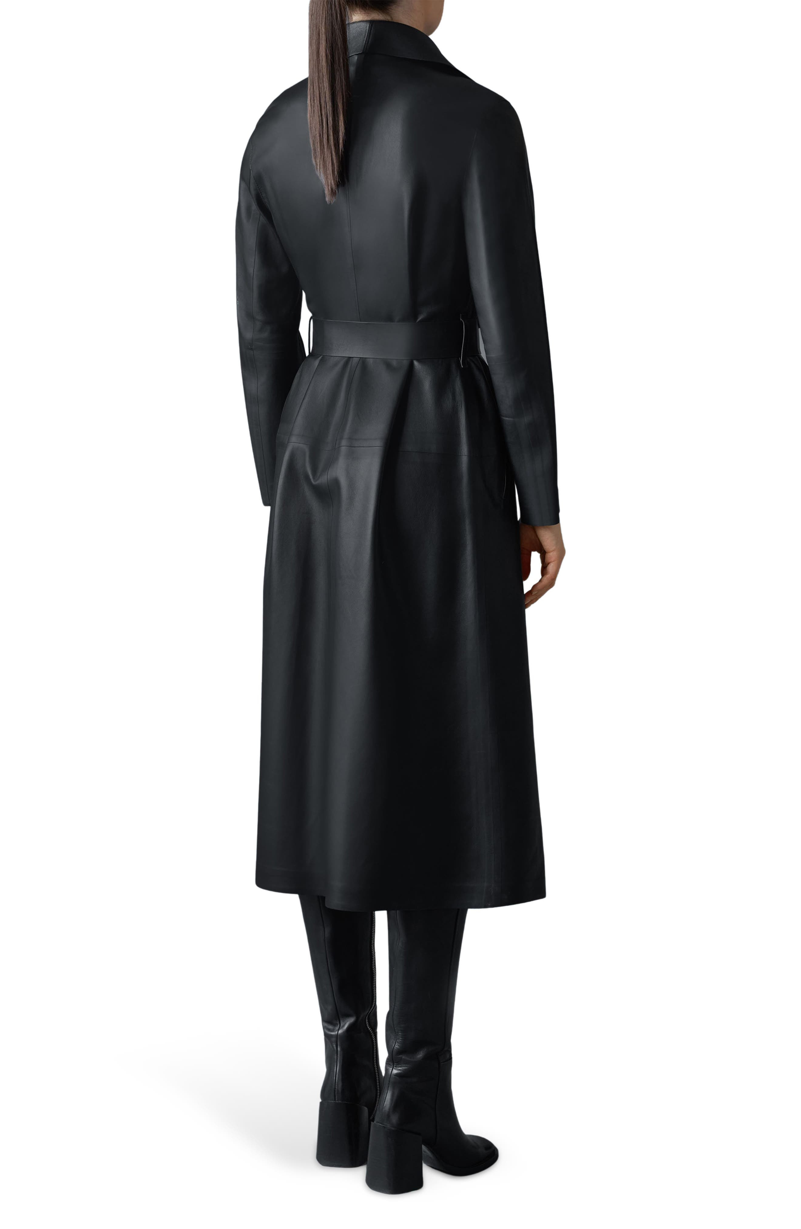 Mackage Mai Leather Trench Coat in Black at Nordstrom - 2