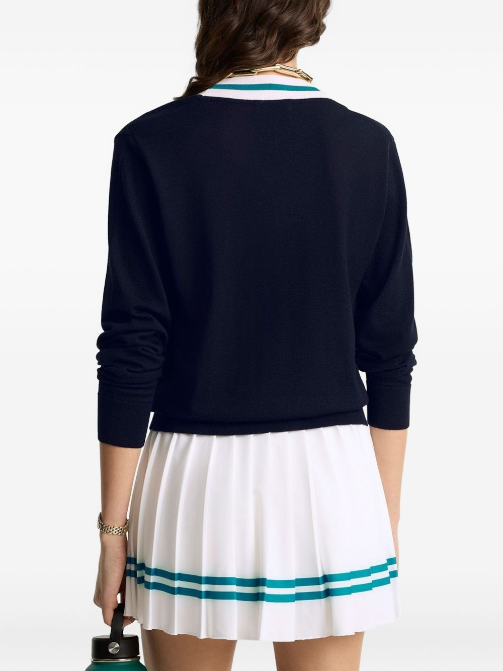 v-neck logo sweater - 3