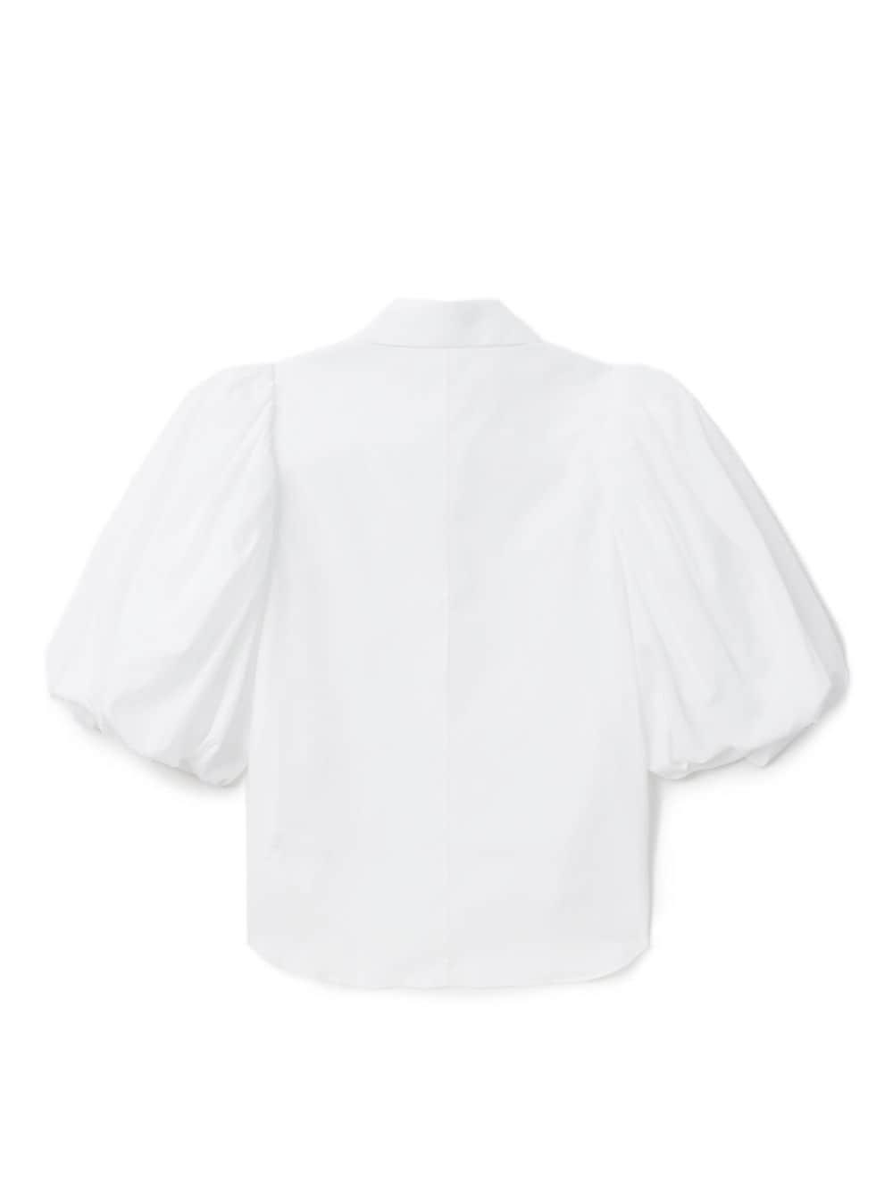 off-centre-fastening cotton shirt - 6