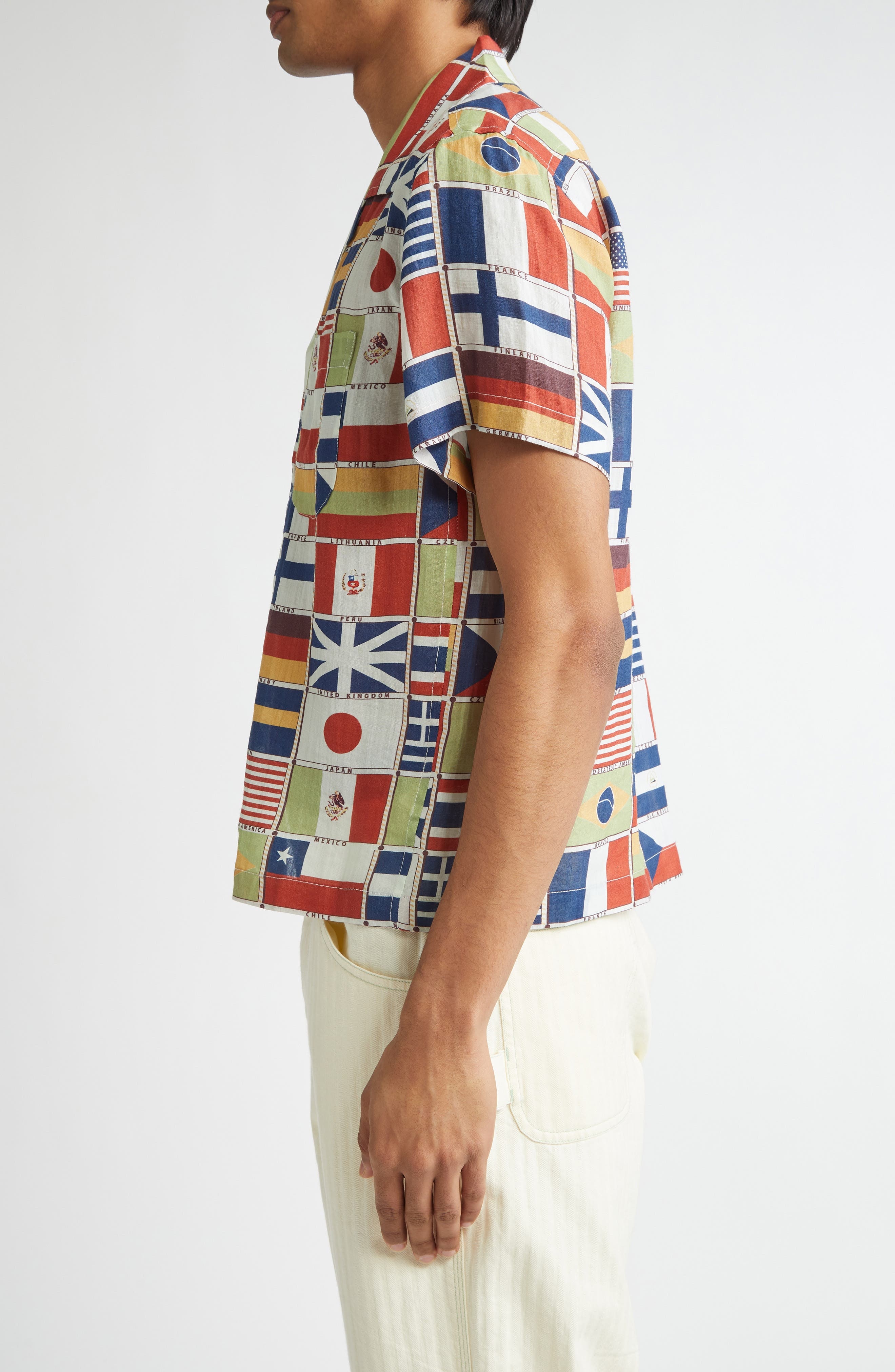 Bode International Linen Camp Shirt in Multicolor at Nordstrom - 3