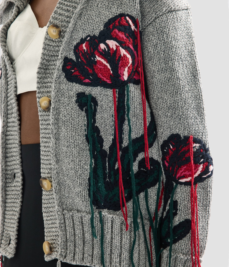FLORAL EMBROIDERED KNIT CARDIGAN 6