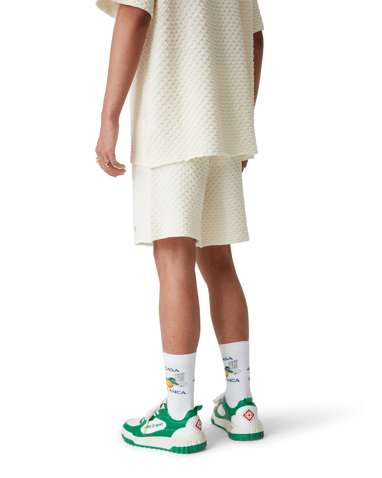 Mens The Court Green & White Sneaker - 6