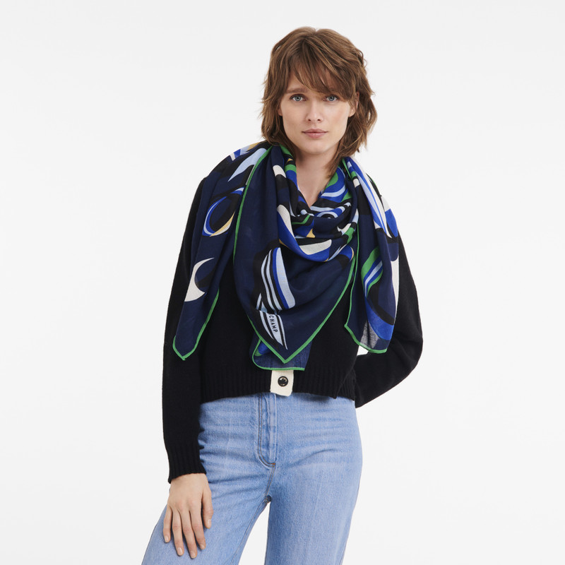 Longchamp Cocarde Longchamp Stole Navy - OTHER outlook