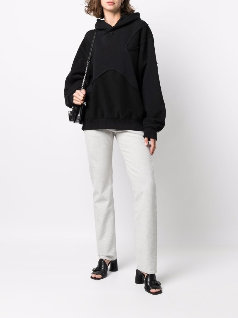 piped melange hoodie - 3