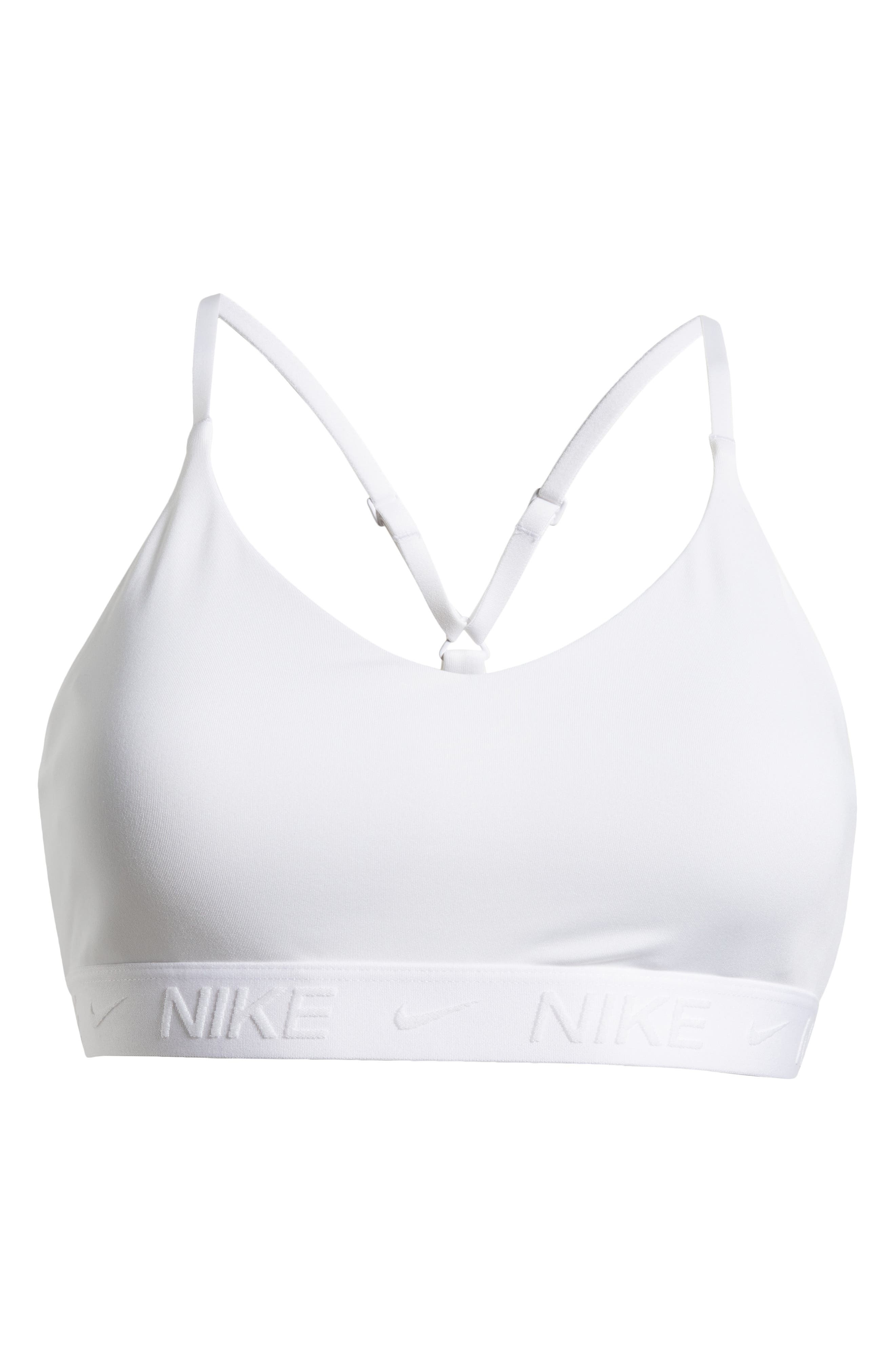 Nike Indy Light Support Padded Adjustable Sports Bra in 100 White/stnmav at Nordstrom - 6