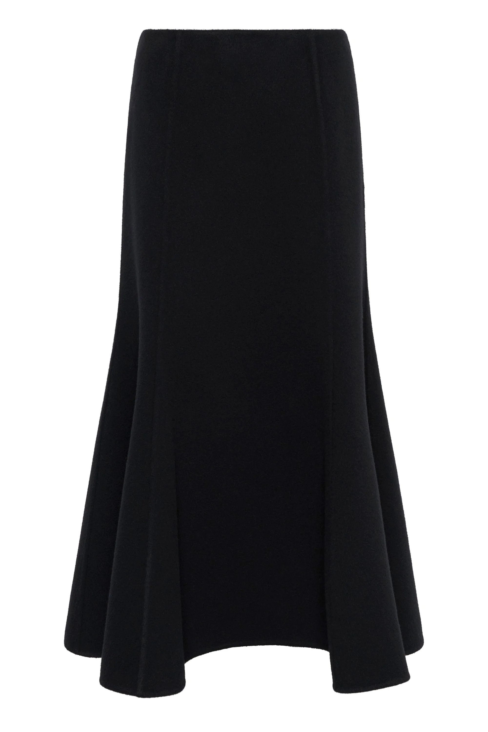 Patterson Midi Skirt in Black Double-face Recycled Cashmere - 1