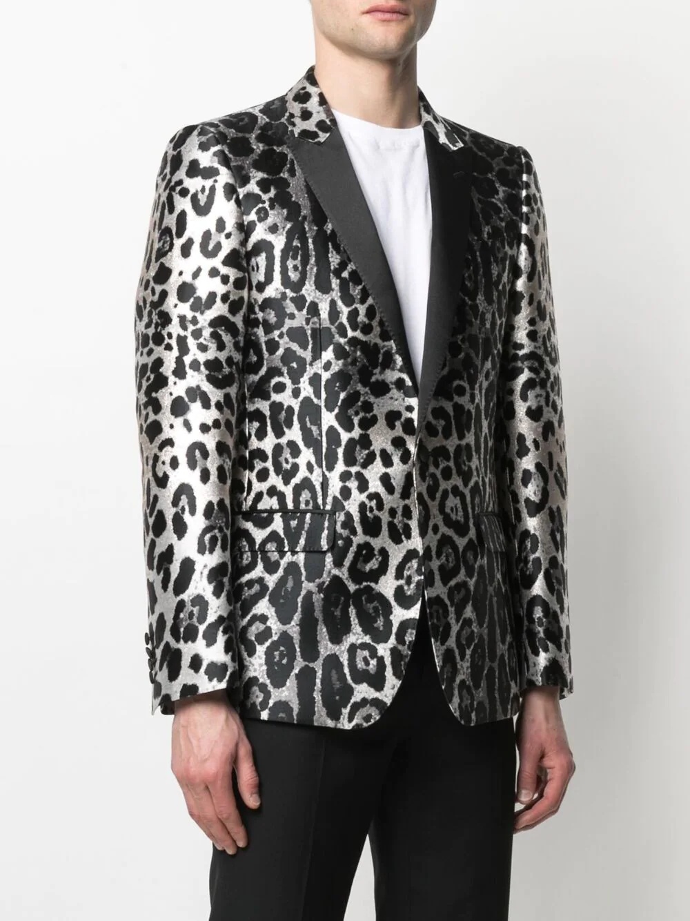 leopard-print single-breasted blazer - 3