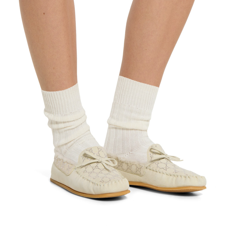 GUCCI Women's GG crystal driver loafer outlook