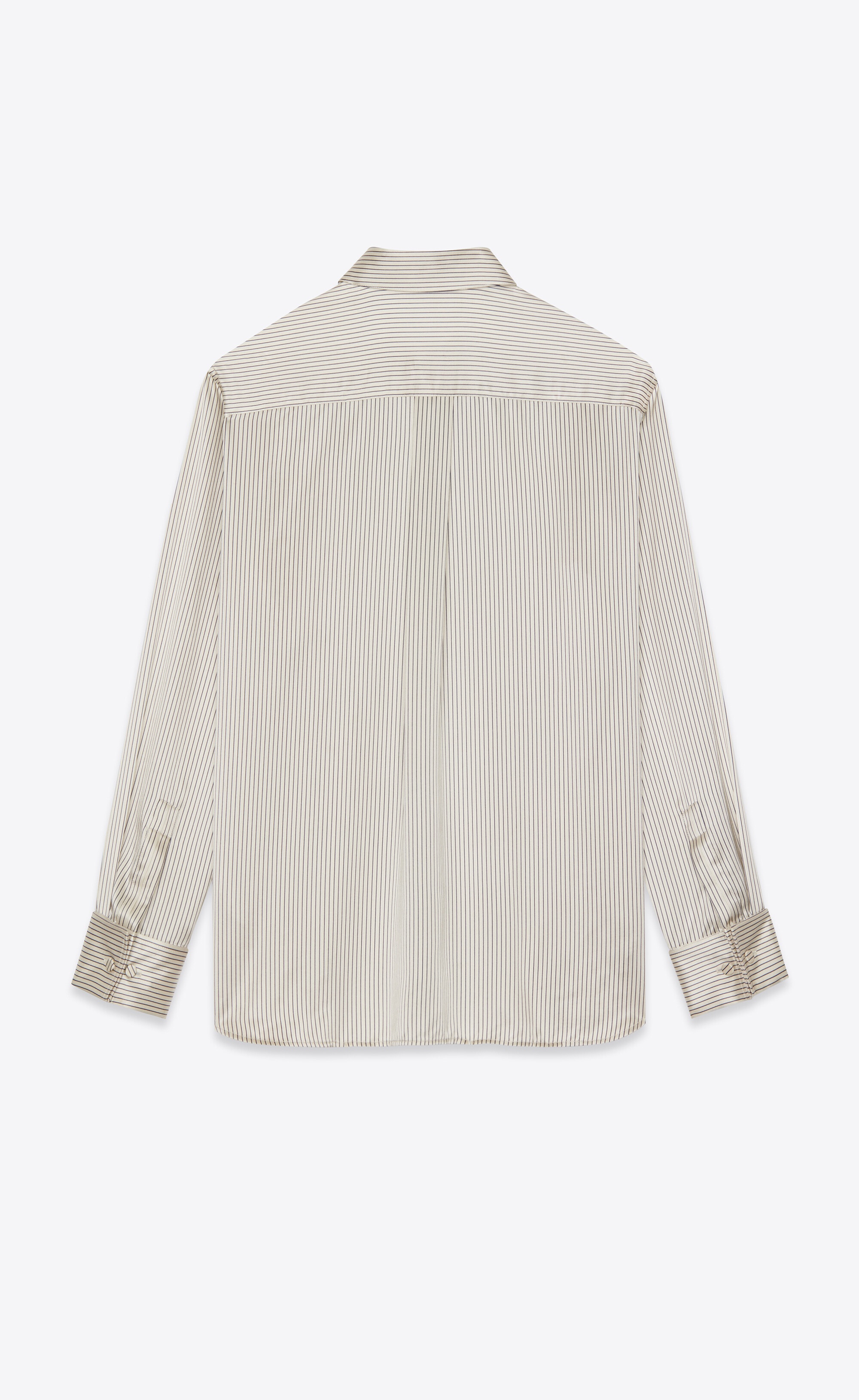 boyfriend shirt in striped silk satin - 2