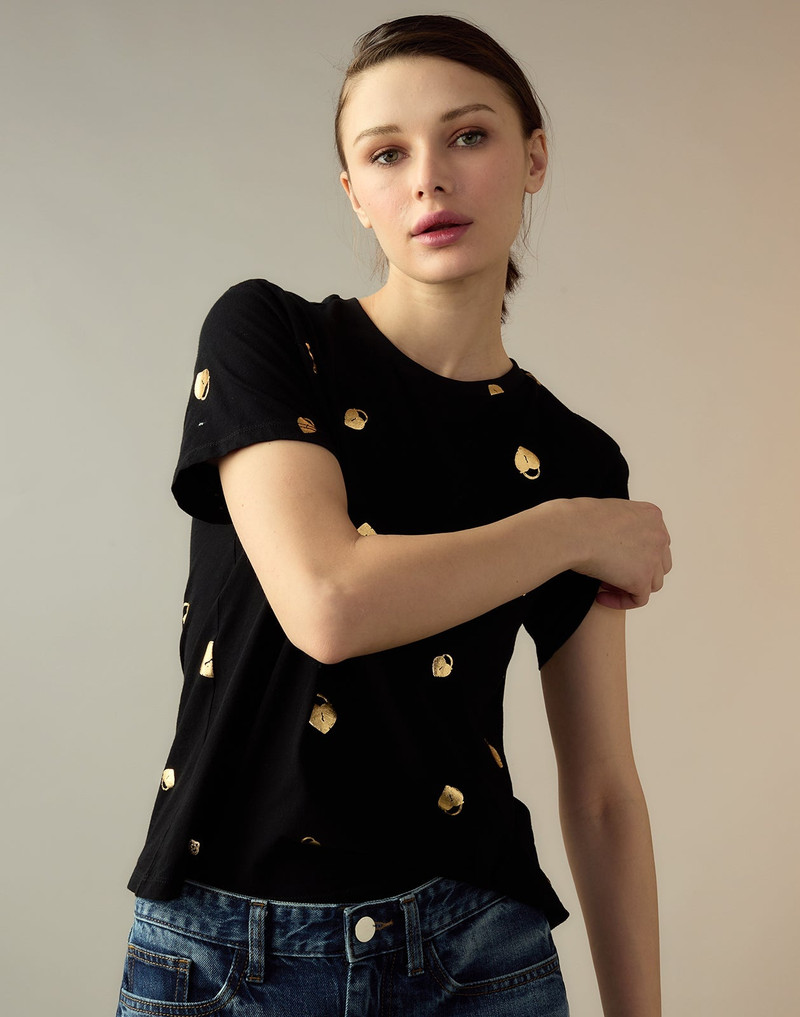 CYNTHIA ROWLEY Lock & Key Metallic Tee outlook