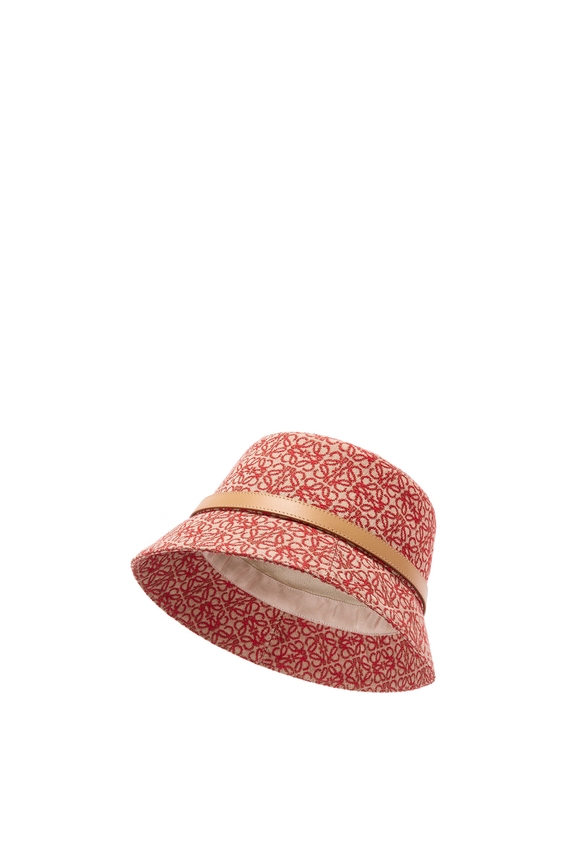Anagram bucket hat in jacquard and calfskin - 1