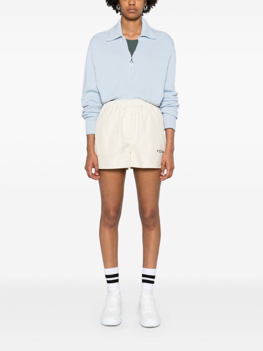 high-waist shell shorts - 2