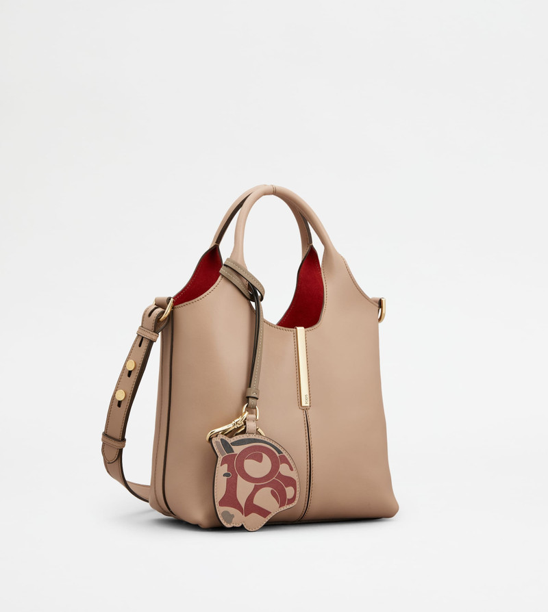 Tod's TOTE SHOPPING BAG IN LEATHER MINI - PINK, RED outlook