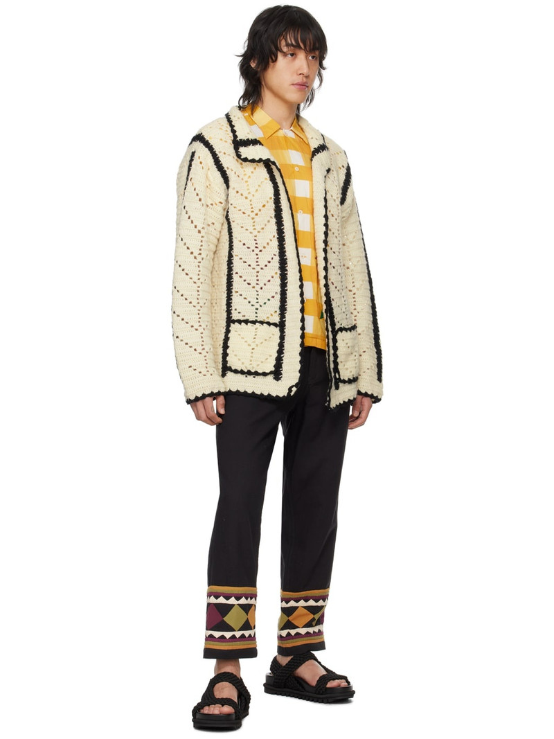 HARAGO Black Appliqué Trousers outlook