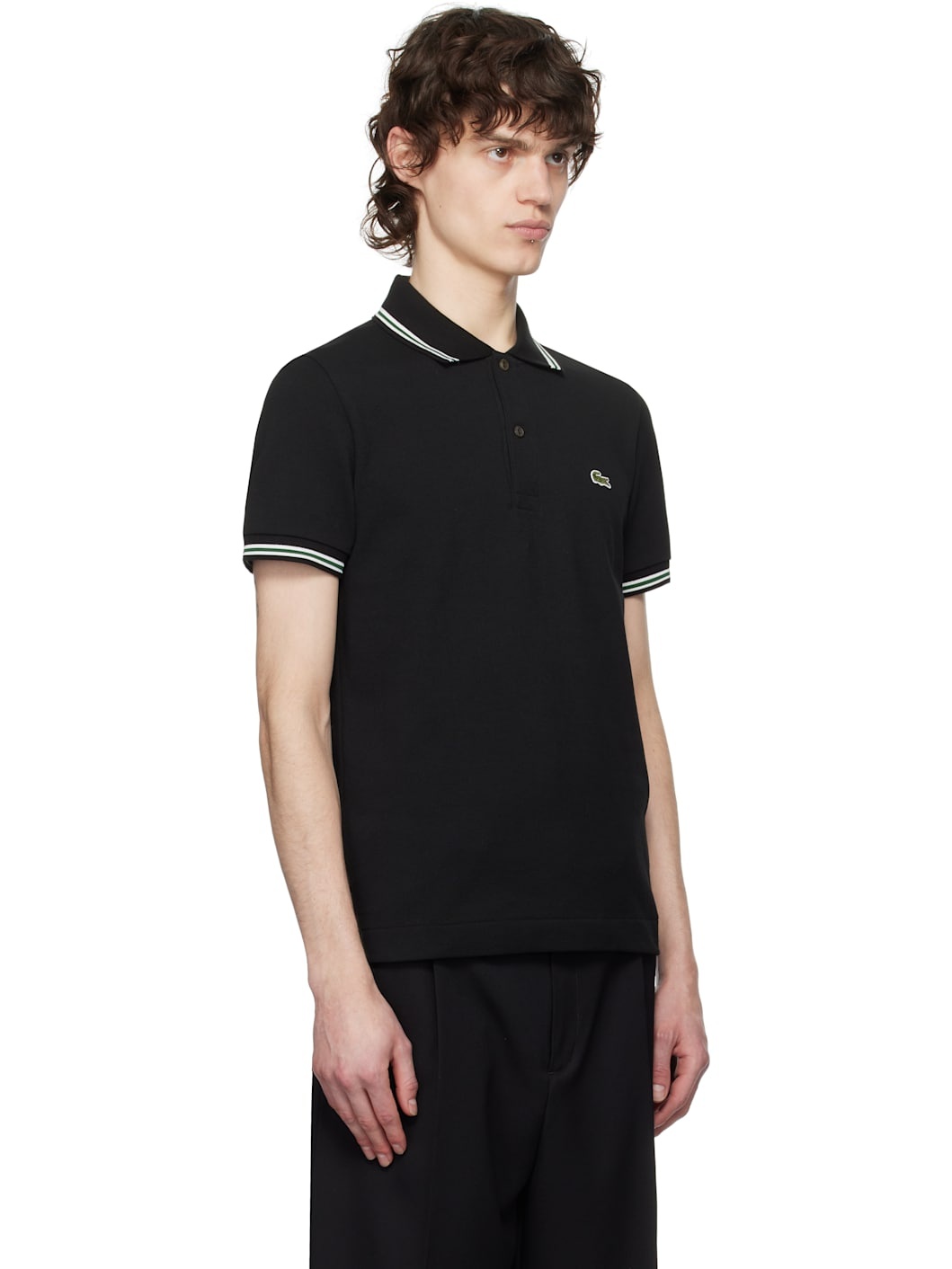 Black Regular Fit Trim Accent Polo - 2