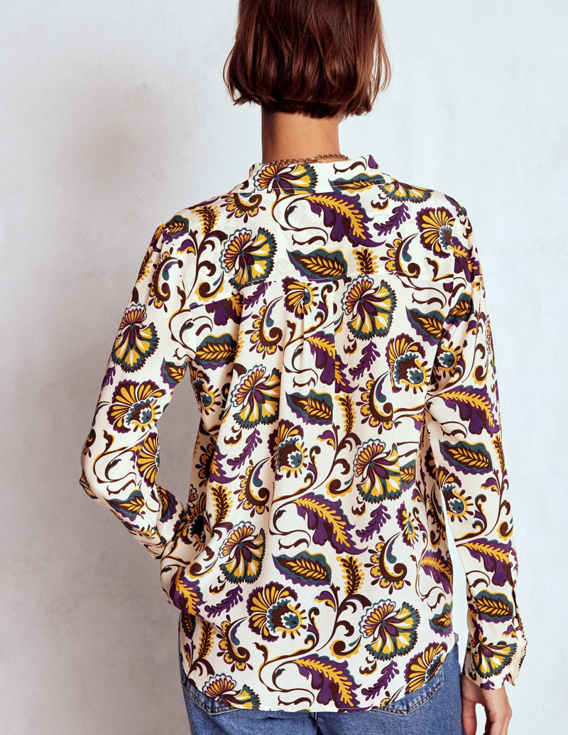 Sienna Silk Shirt-Multi, Ornate Meadow 4