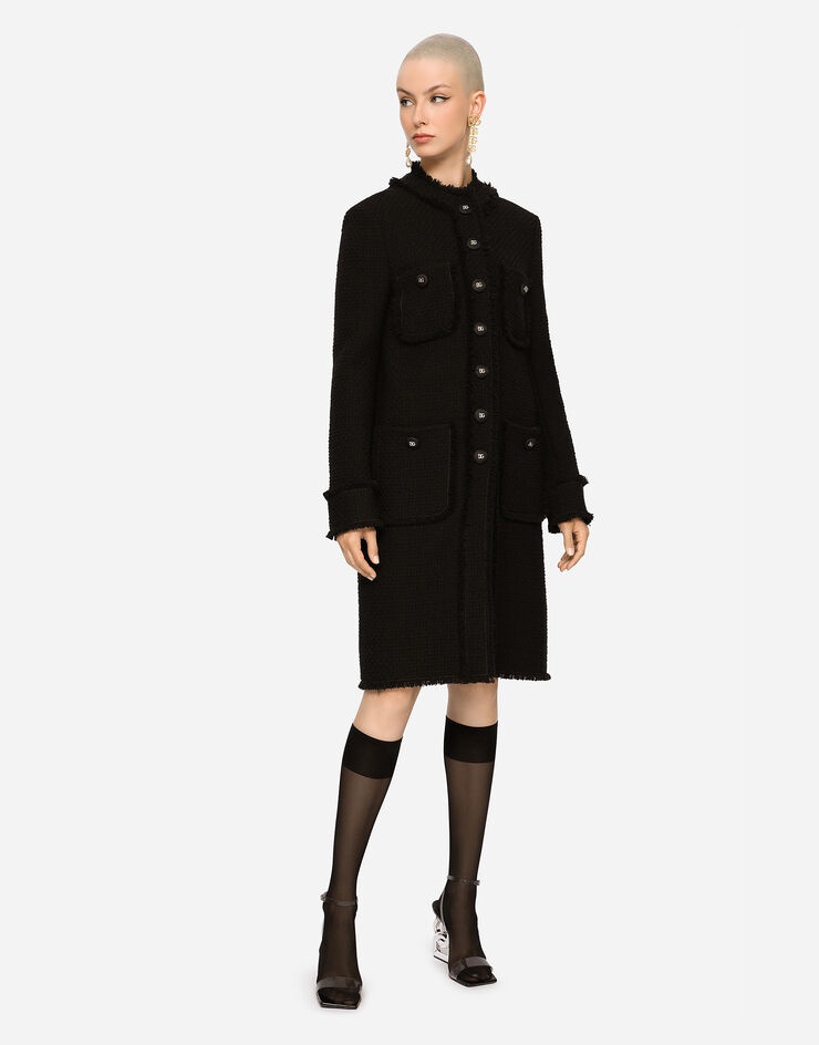 Single-breasted tweed coat - 4