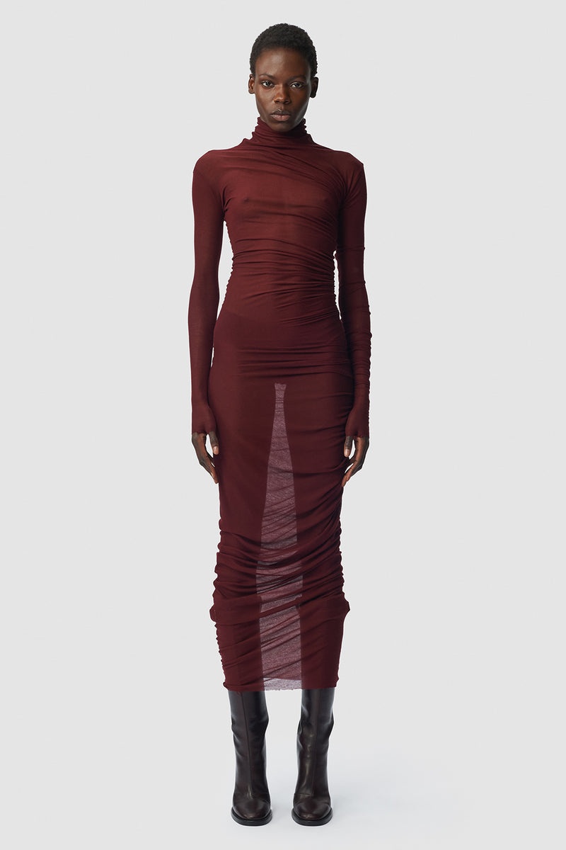 knee length dresses for ladies Jesse Long Sleeve X-Long Flared Dress  Ann Demeulemeester