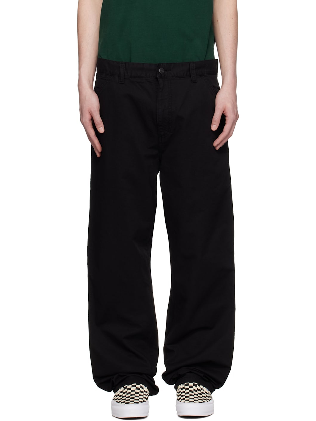 Black Single Knee Trousers - 1