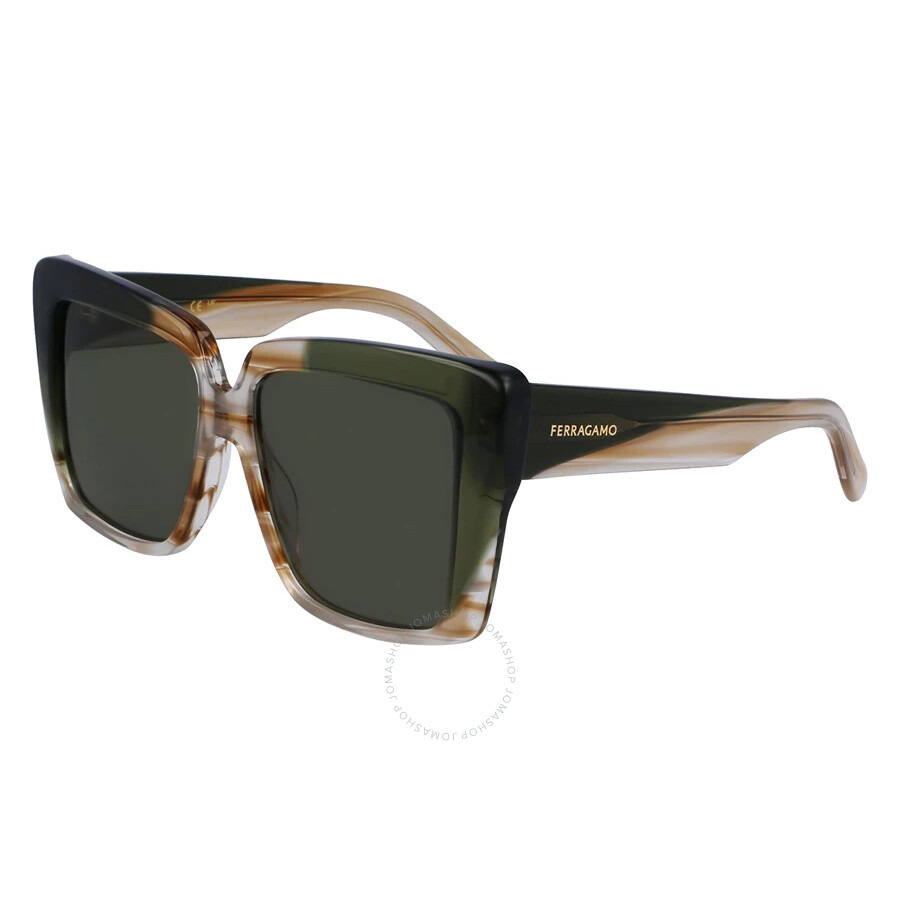 Ferragamo Green Square Ladies Sunglasses SF1060SN 263 55 - 1