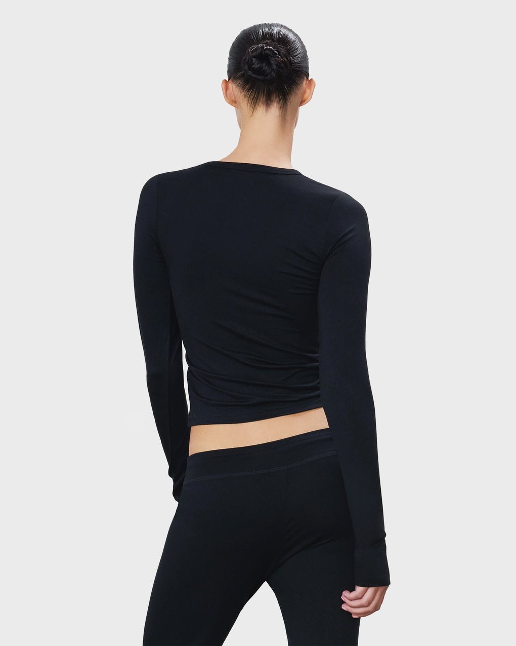 Top Fitted Crewneck Long Sleeve Black - 2