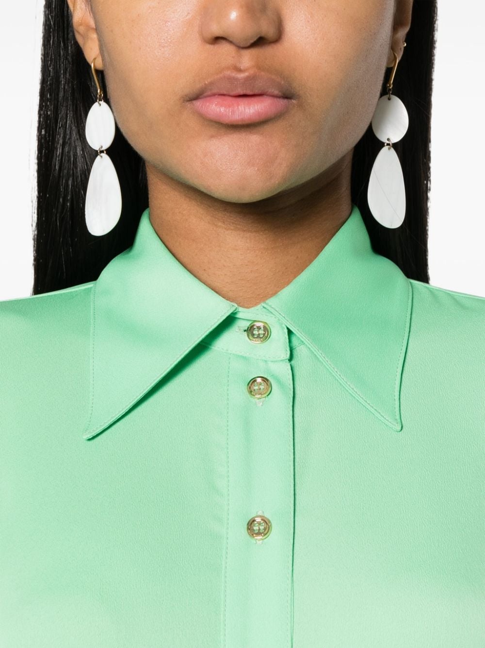 belted crepe de chine midi dress - 5