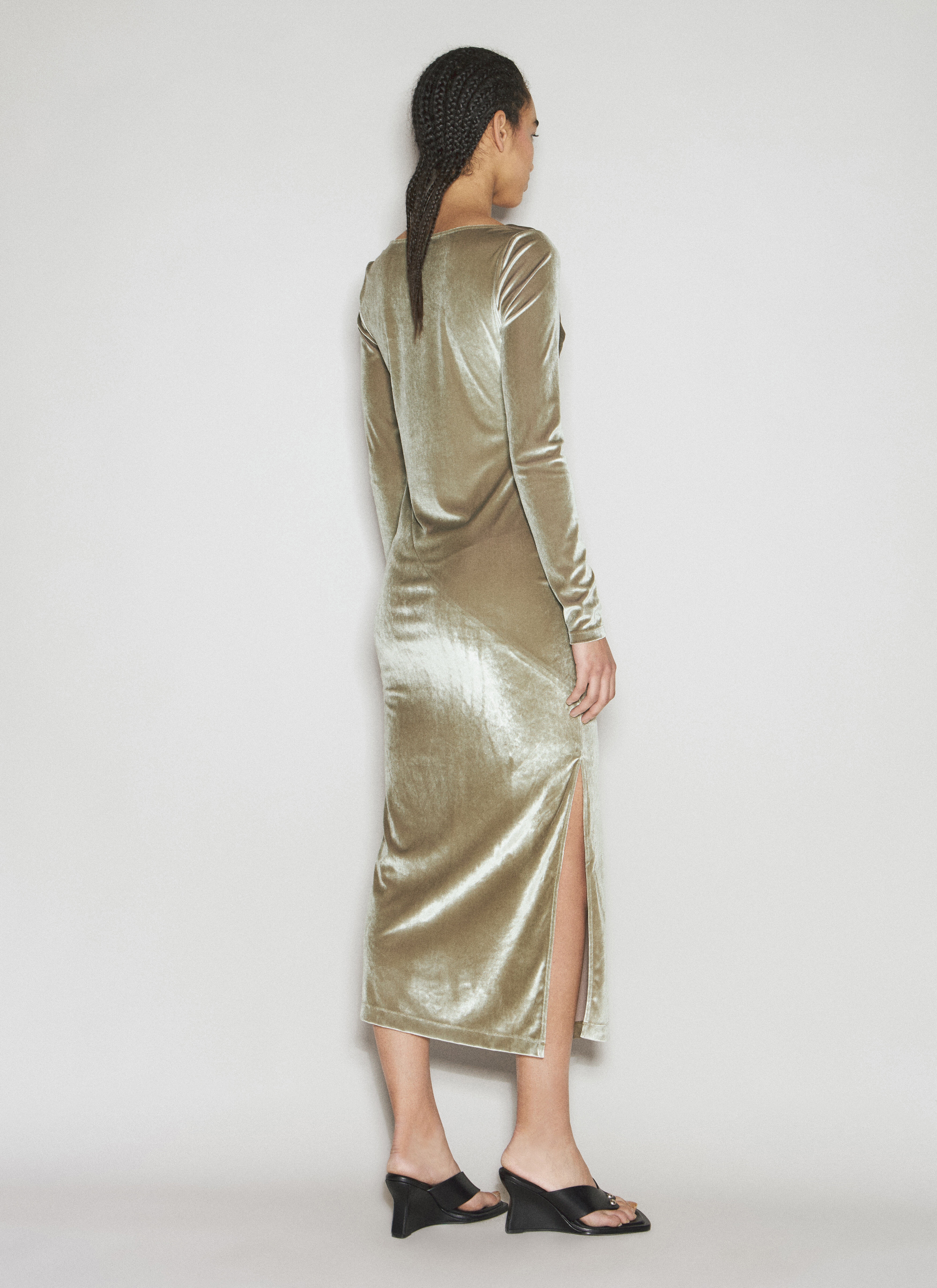 Draped Velvet Dress - 5