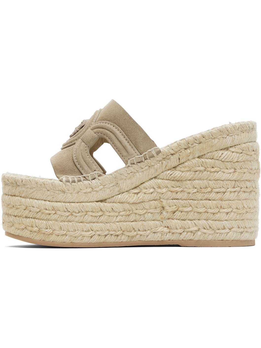 Beige Medusa '95 Platform Espadrille Heeled Sandals - 3