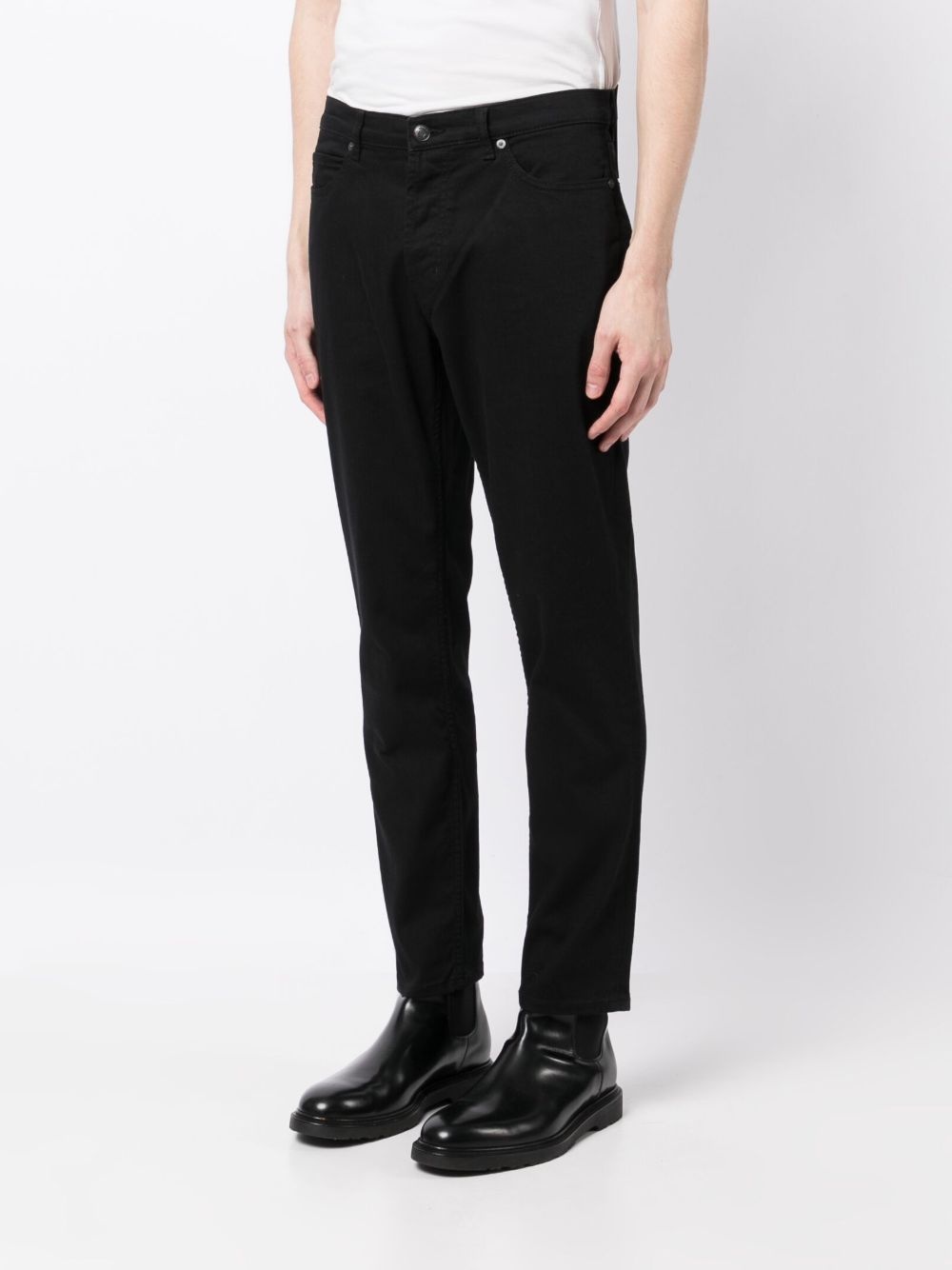 logo-patch stretch tapered jeans - 3