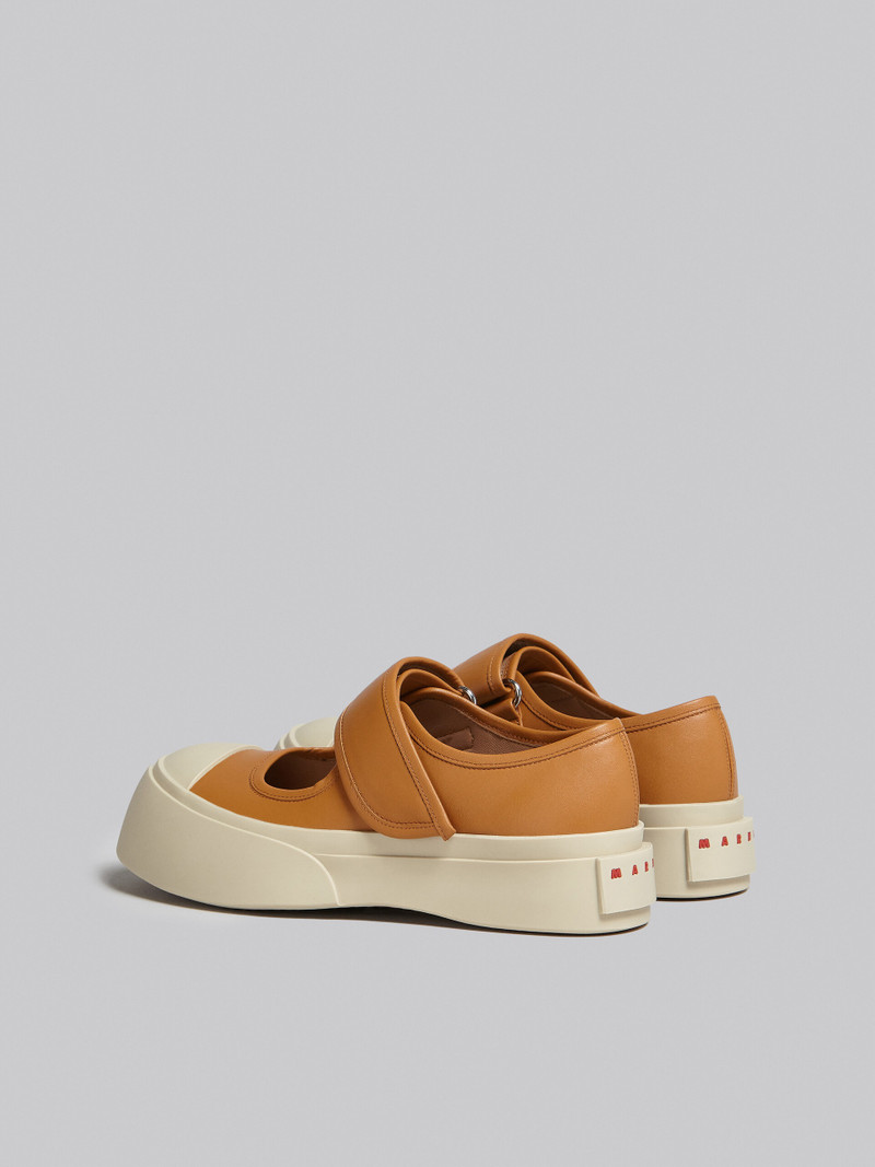 BROWN NAPPA LEATHER MARY JANE SNEAKER 3
