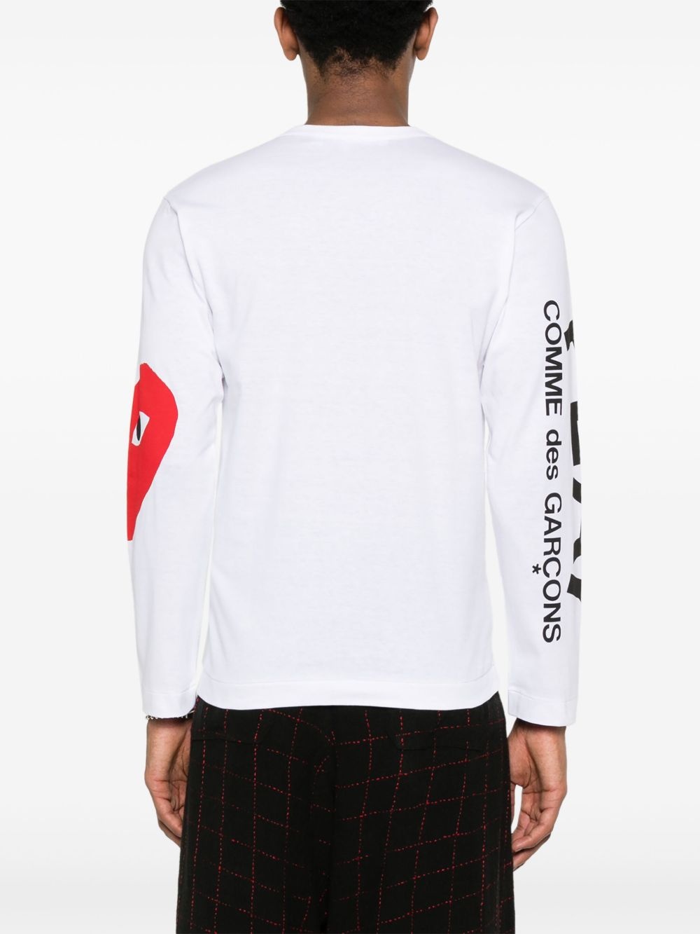 long-sleeve heart-print T-shirt - 4