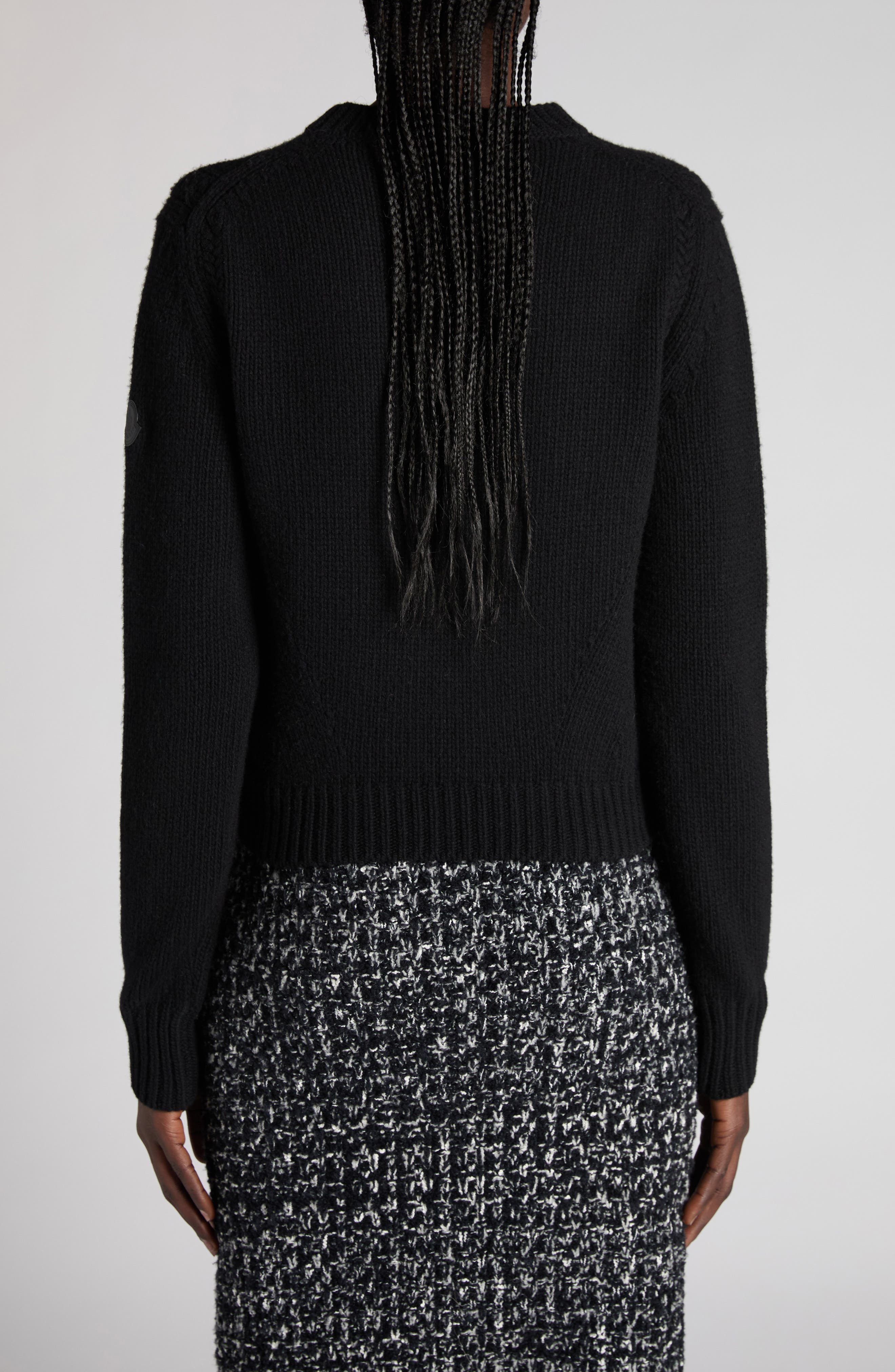 Moncler Virgin Wool & Cashmere Sweater in Deep Navy at Nordstrom - 3