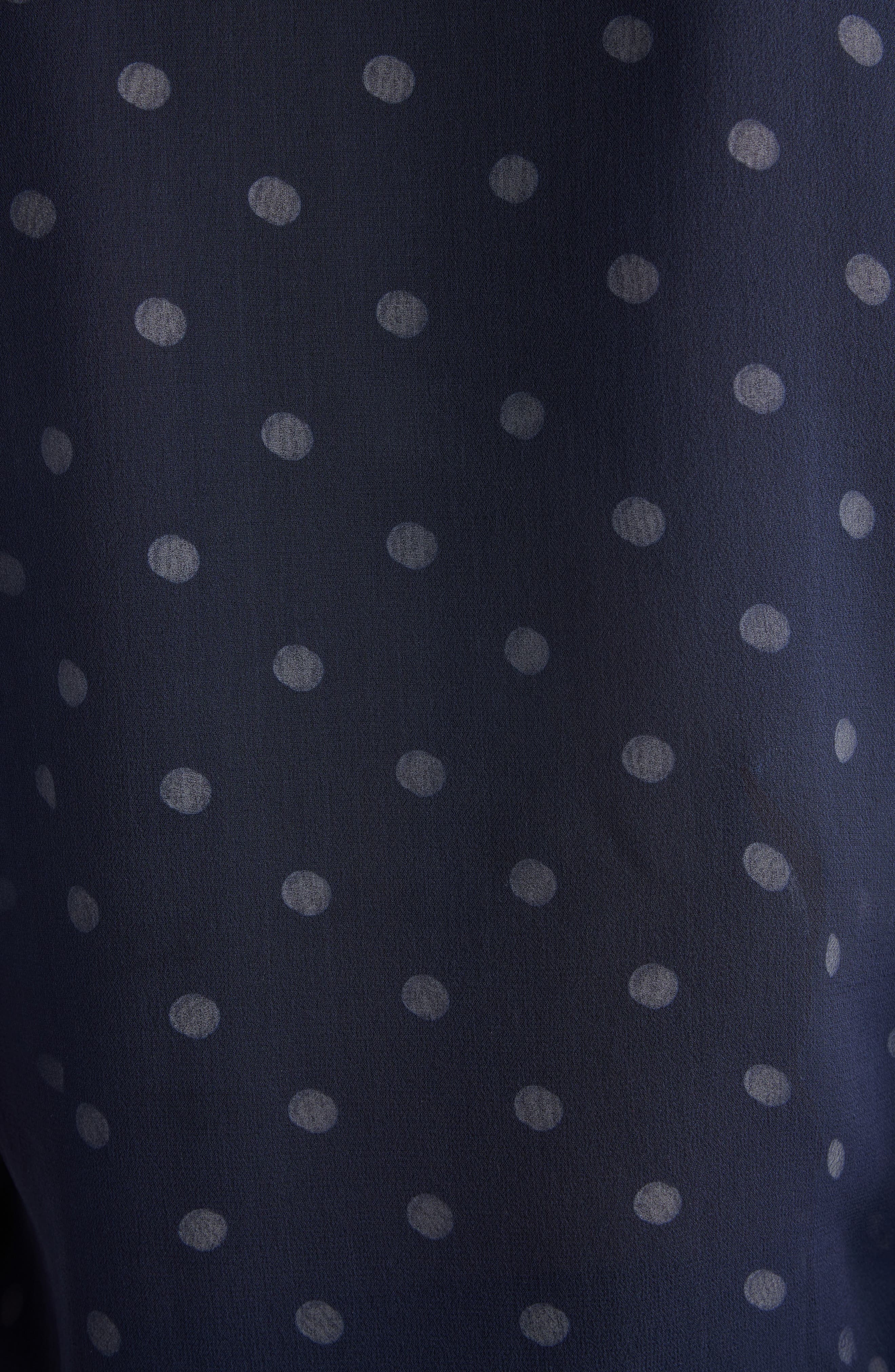 Acne Studios Takota Polka Dot Georgette Polo in Navy/White at Nordstrom - 6
