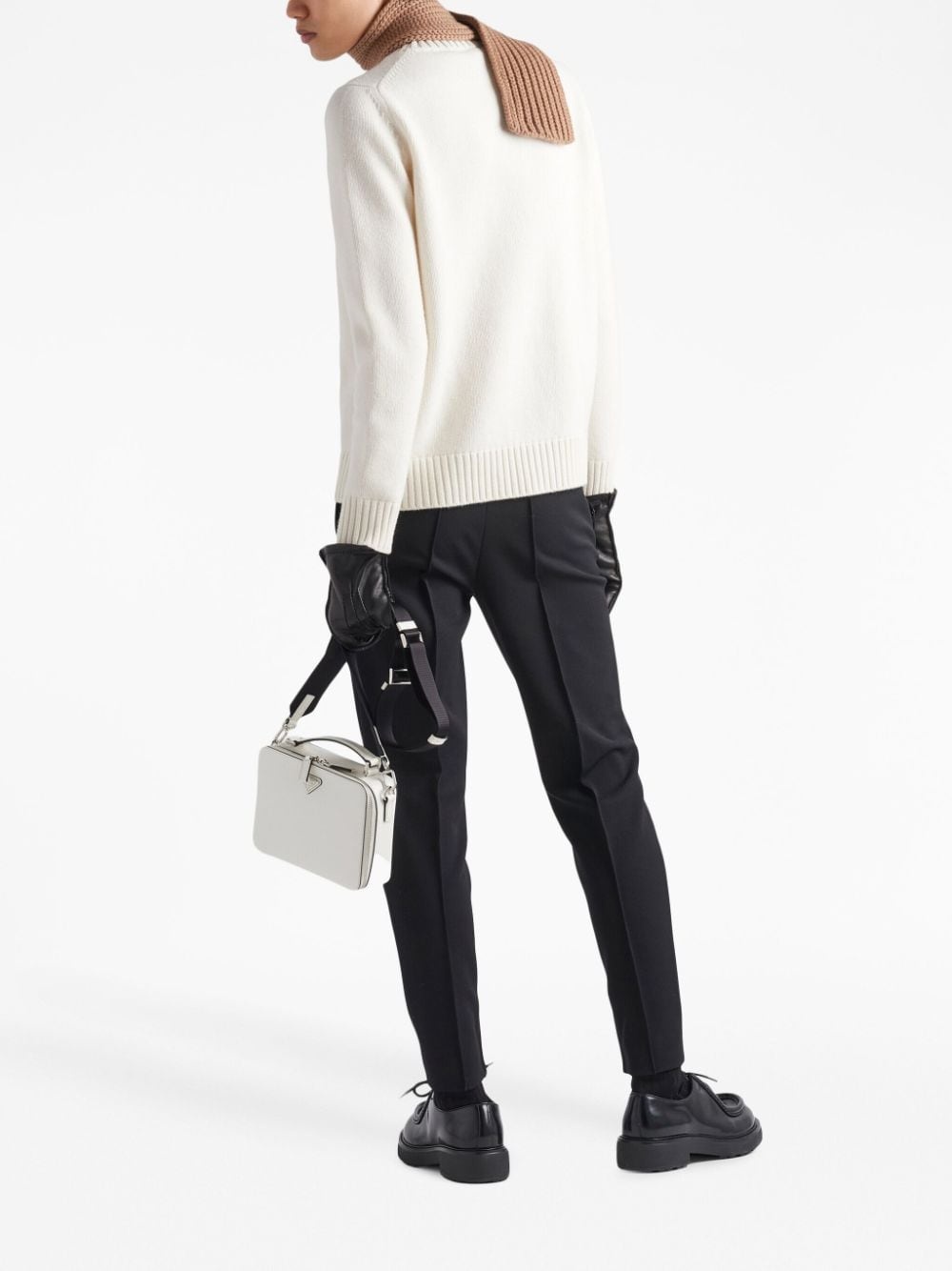 logo-embroidered wool-cashmere jumper - 3