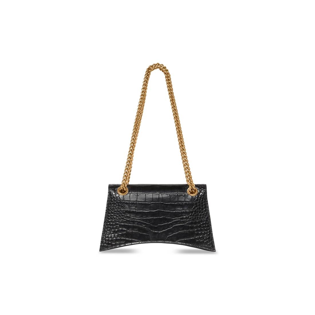 Women's Crush Small Chain Bag Crocodile Embossed  in Black - 5