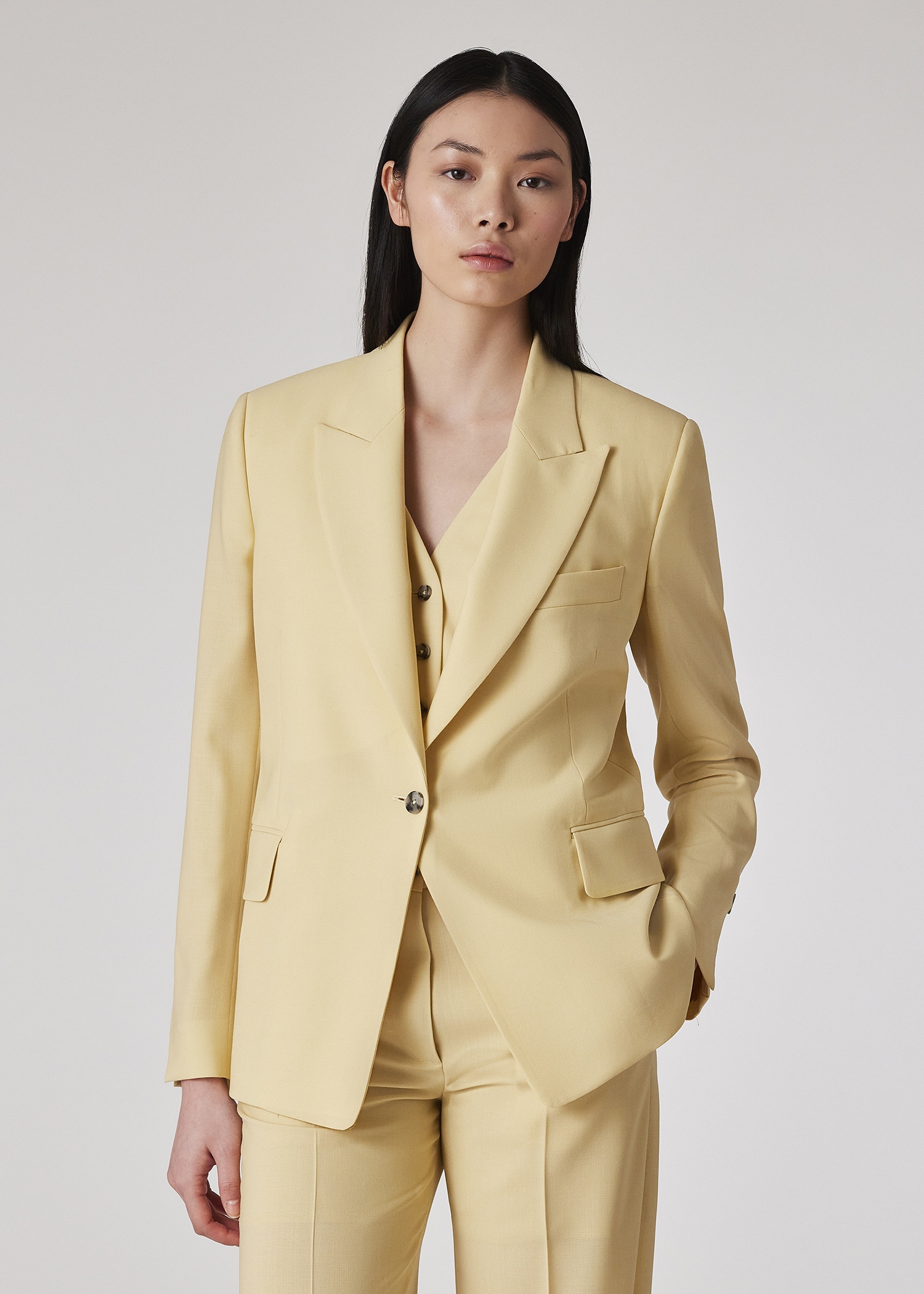 Women's Buttercup Yellow Wool Three-Piece Suit - 8