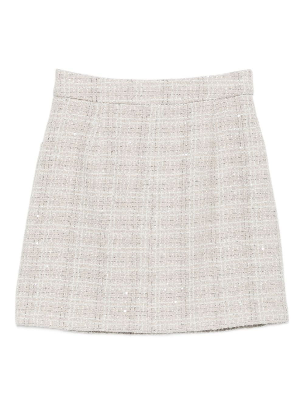 tweed check-print sequin-detail mini skirt - 2