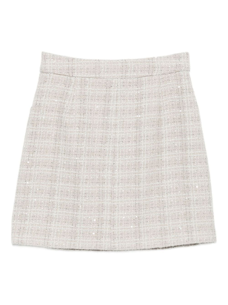 EMPORIO ARMANI tweed check-print sequin-detail mini skirt outlook