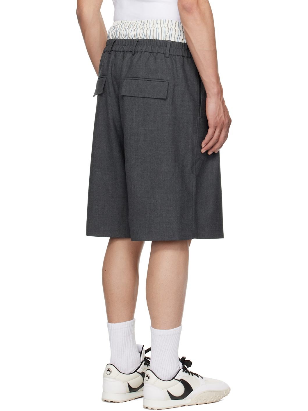 Gray Regenerated Tailoring Shorts - 3