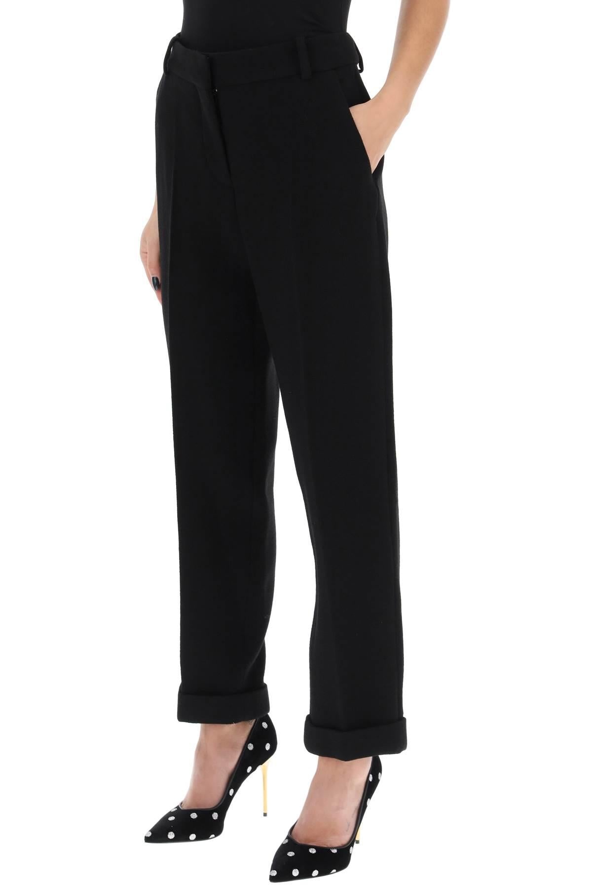 Balmain Cuffed Wool Crepe Trousers - 5