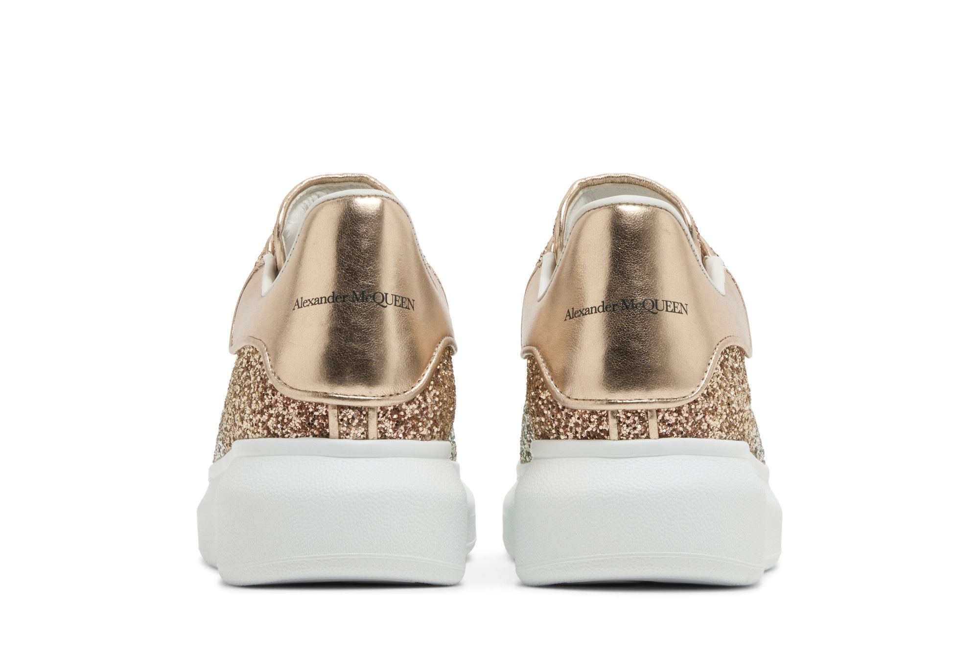 Alexander McQueen Wmns Oversized Sneaker 'Rose Gold Glitter' - 6