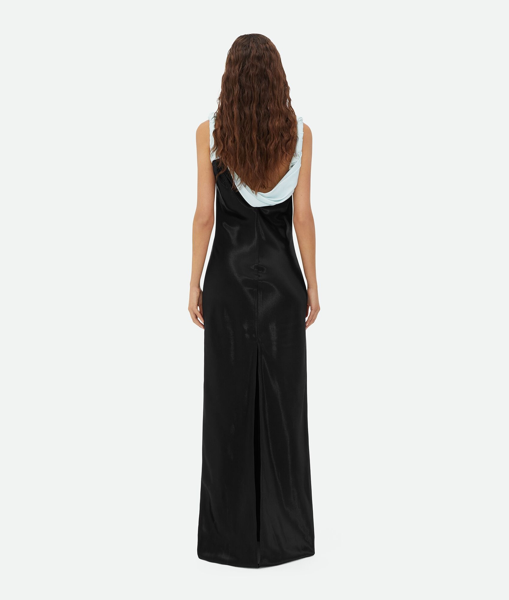 Textured Satin Long Dress - 3