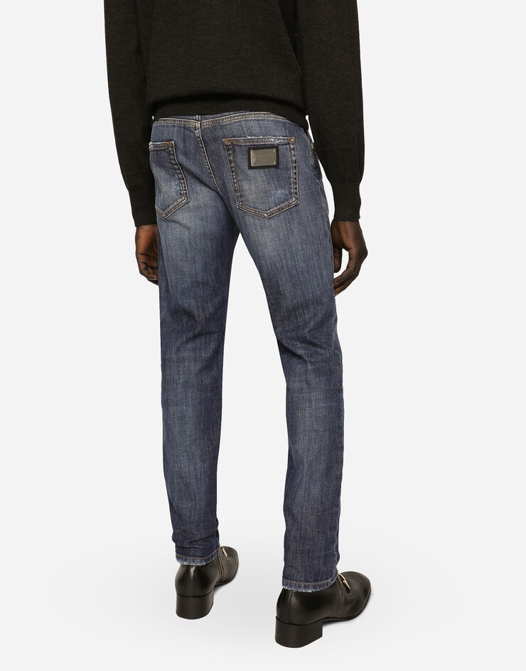 Slim fit washed stretch jeans with subtle abrasions - 4