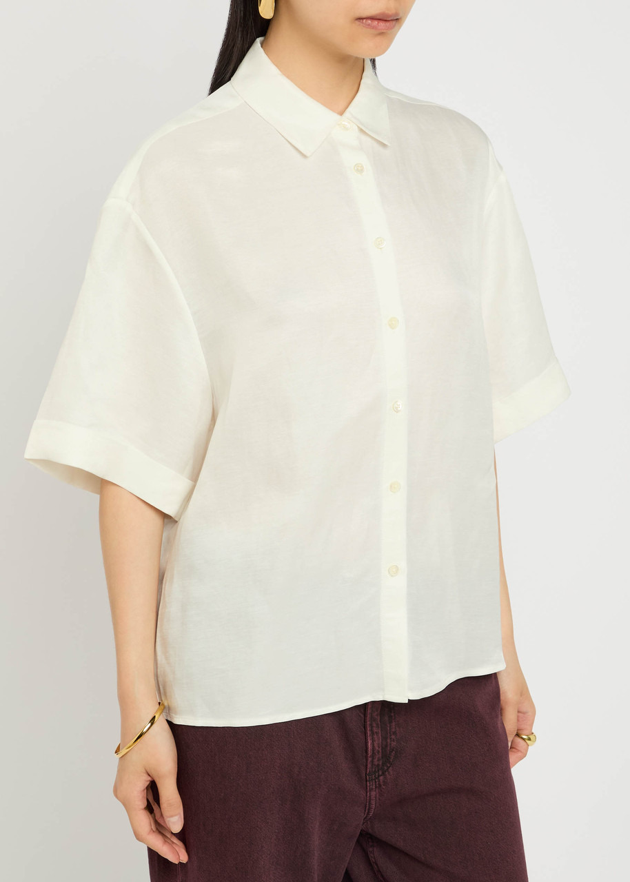 Anine Bing Coco Rayon and Linen-blend Shirt - 2