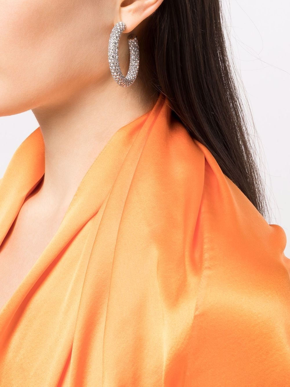 medium crystal-embellished hoop earrings - 2